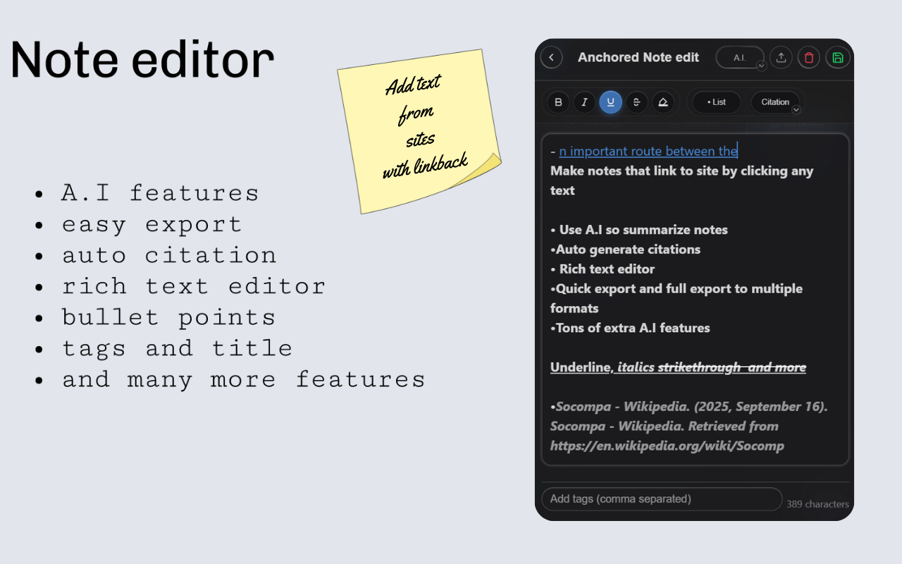 Média Anchored - Take smarter notes while you browse 3