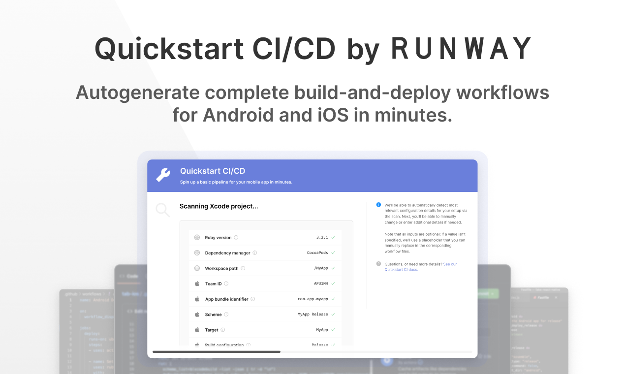 Quickstart CI/CD door Runway - Autogenereren een complete mobiele CI/CD -pijplijn in minuten media 2