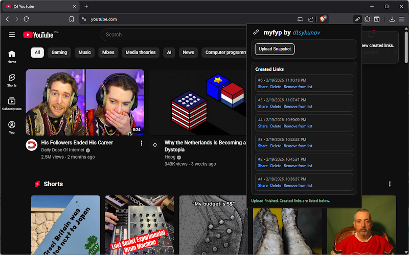 myfyp.link - Main product screenshot demonstrating key features and user interface