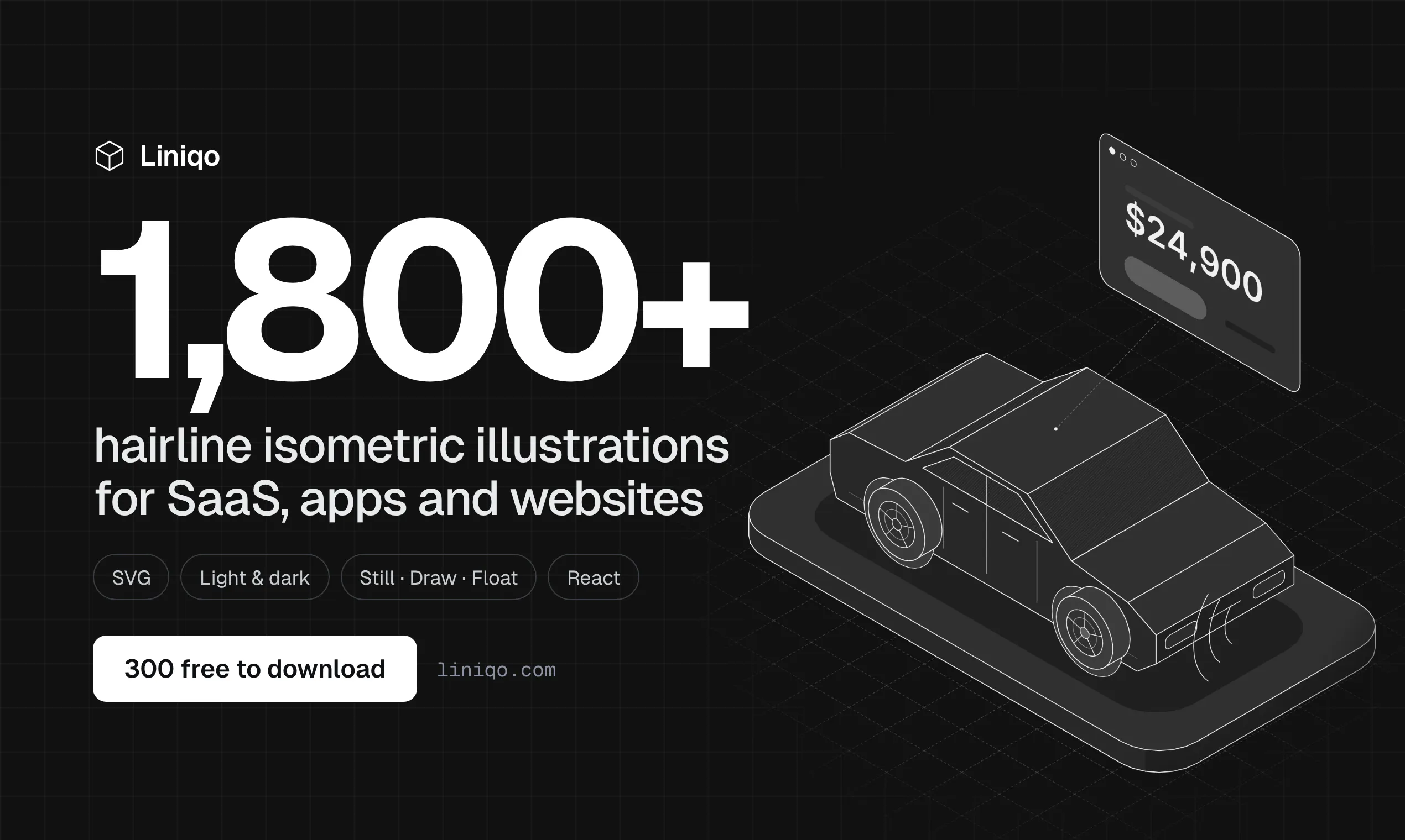 Liniqo: Hairline isometric illustrations as SVG, PNG and animated ...