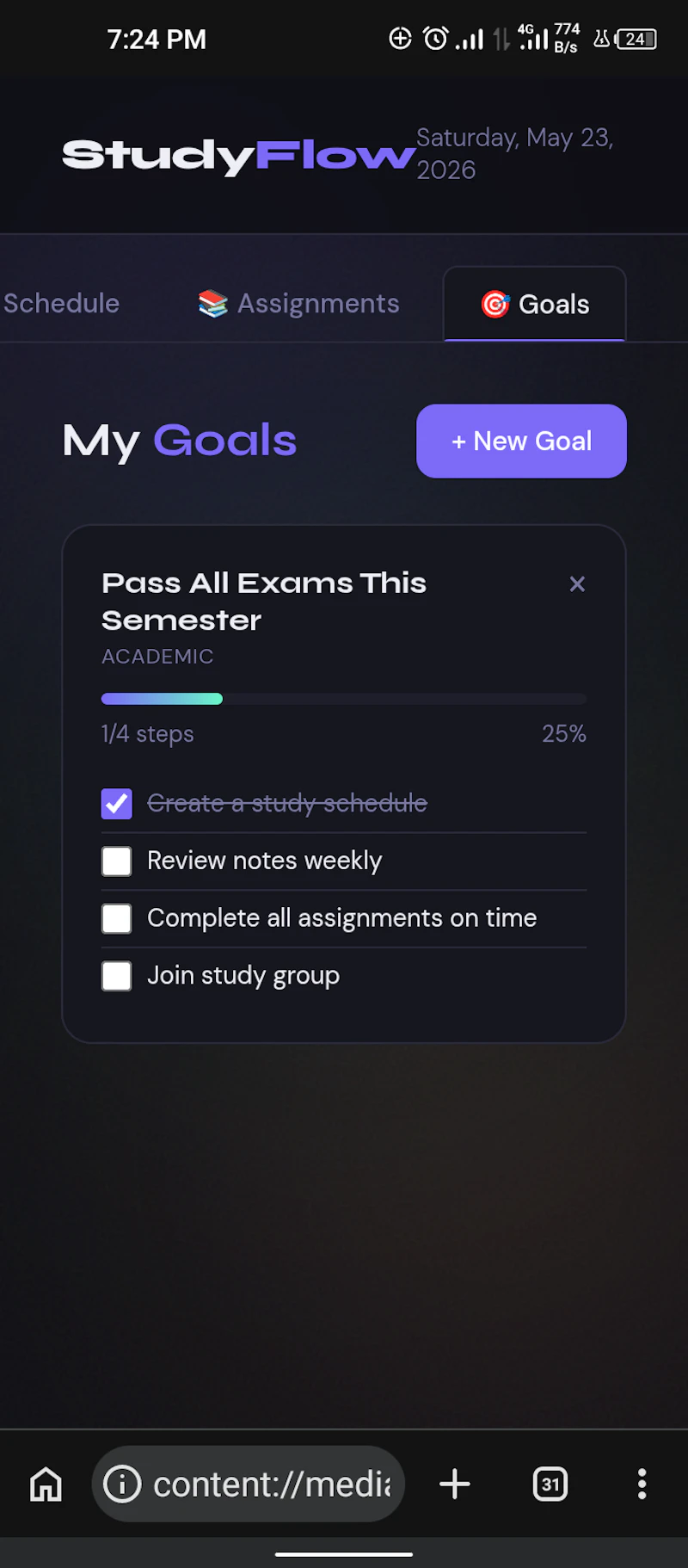 Study flow  screenshot 2