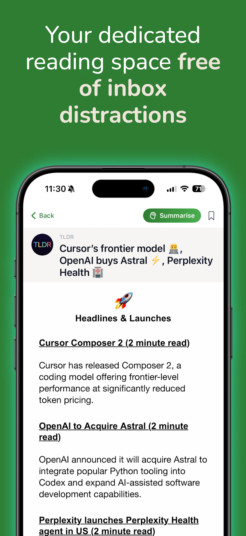 Newsletter Reader by Bilig screenshot 1