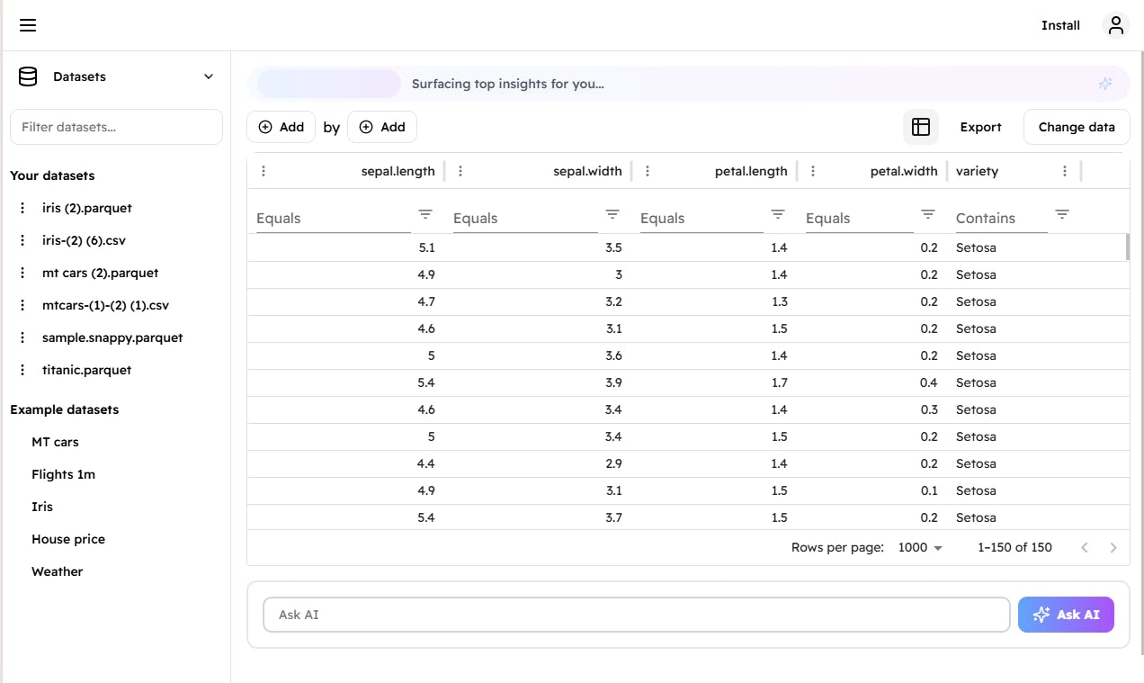 Parquet Viewer with AI data exploration media 1