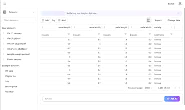 Parquet Viewer with AI data exploration gallery image