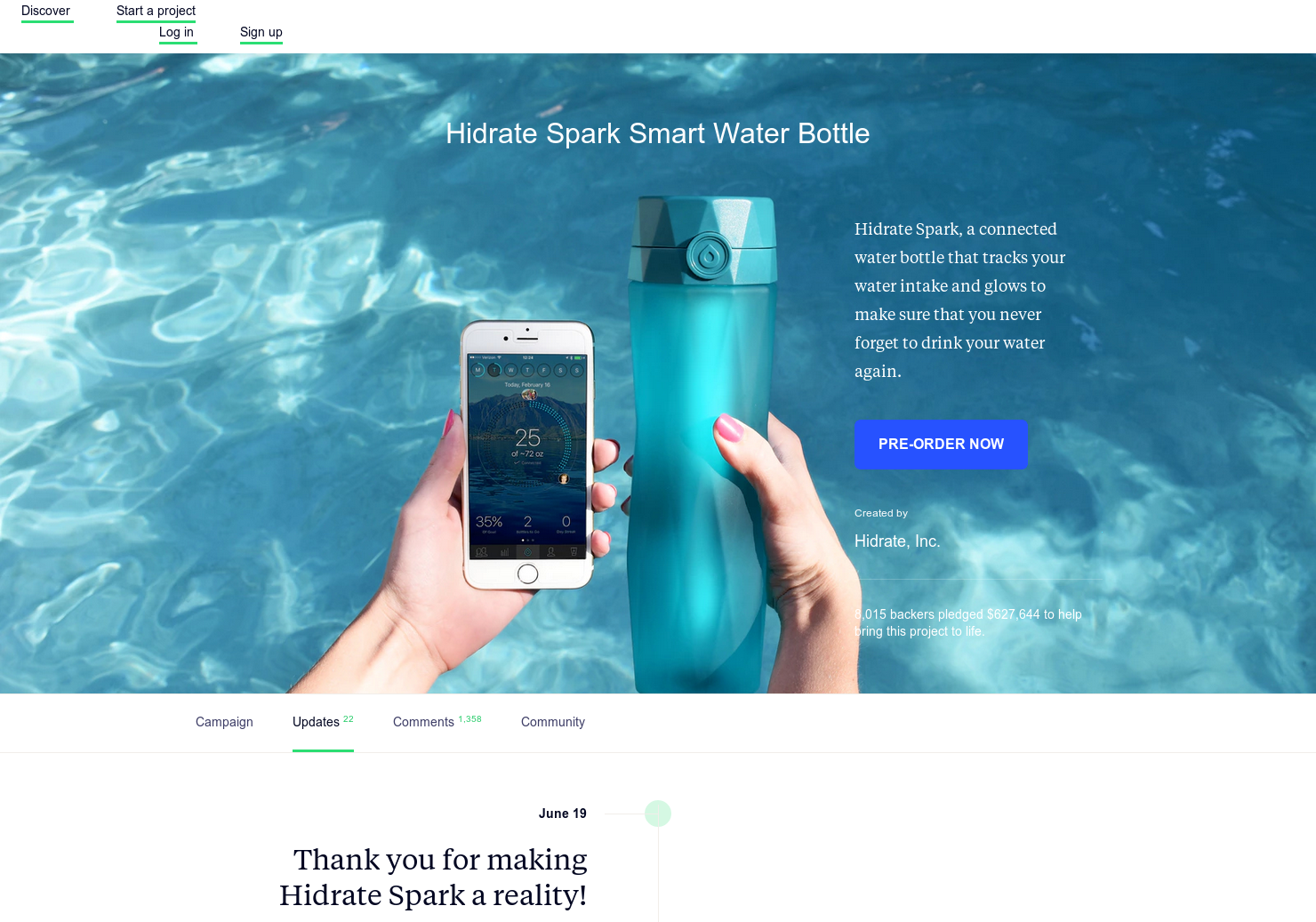 HidrateMe (Kickstarter)