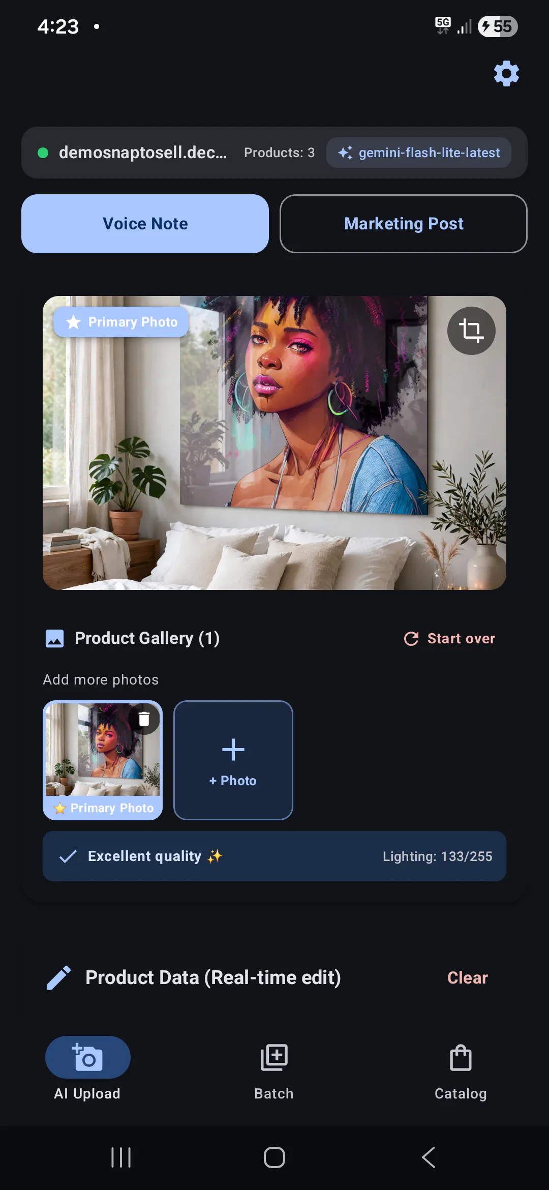 SnapToSell. Photo to woocommerce product gallery image