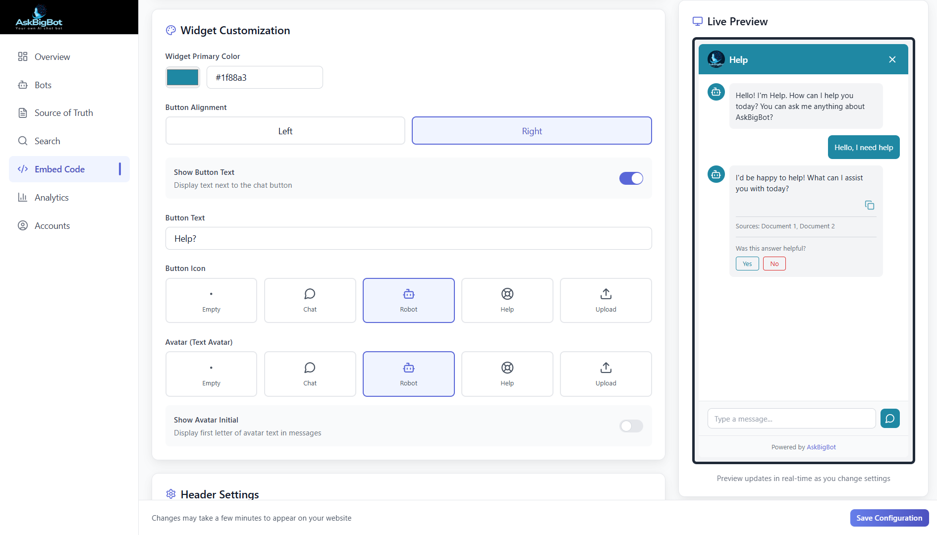 AskBigBot - Screenshot 3 showing product features and functionality