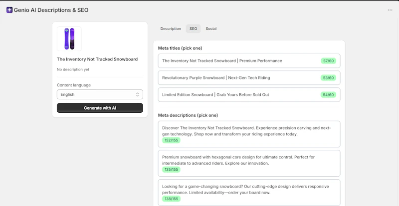 Genio AI Description & Seo screenshot 6