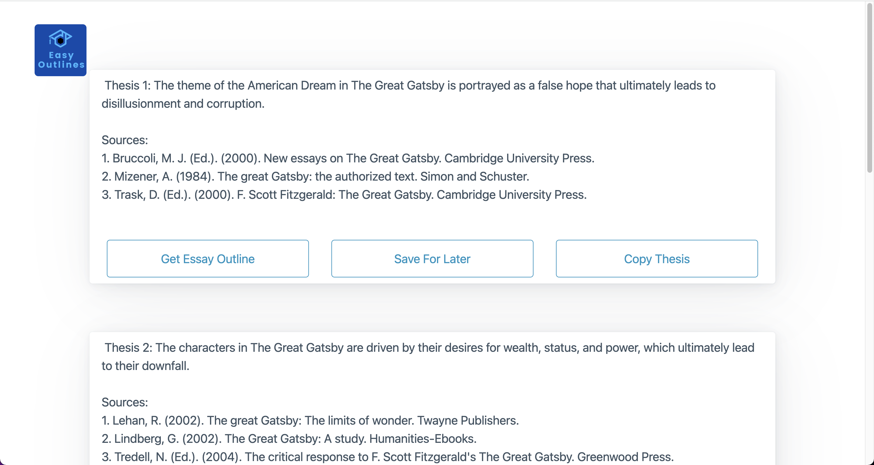 Easy Outlines - Essay thesis and outline generator media 3