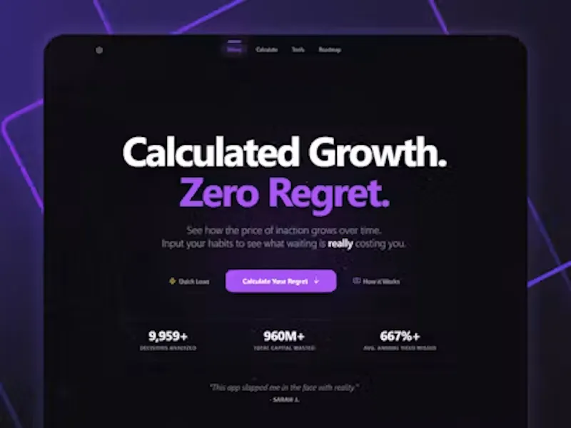 The Regret Calculator screenshot 2