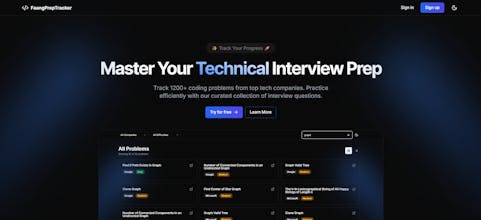 FaangPrepTracker - Company Wise Problems gallery image