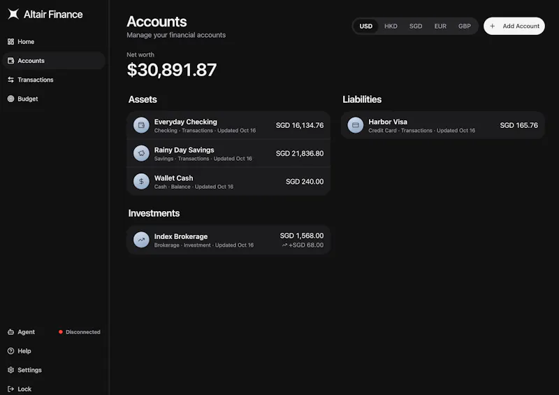 Altair Finance screenshot 2