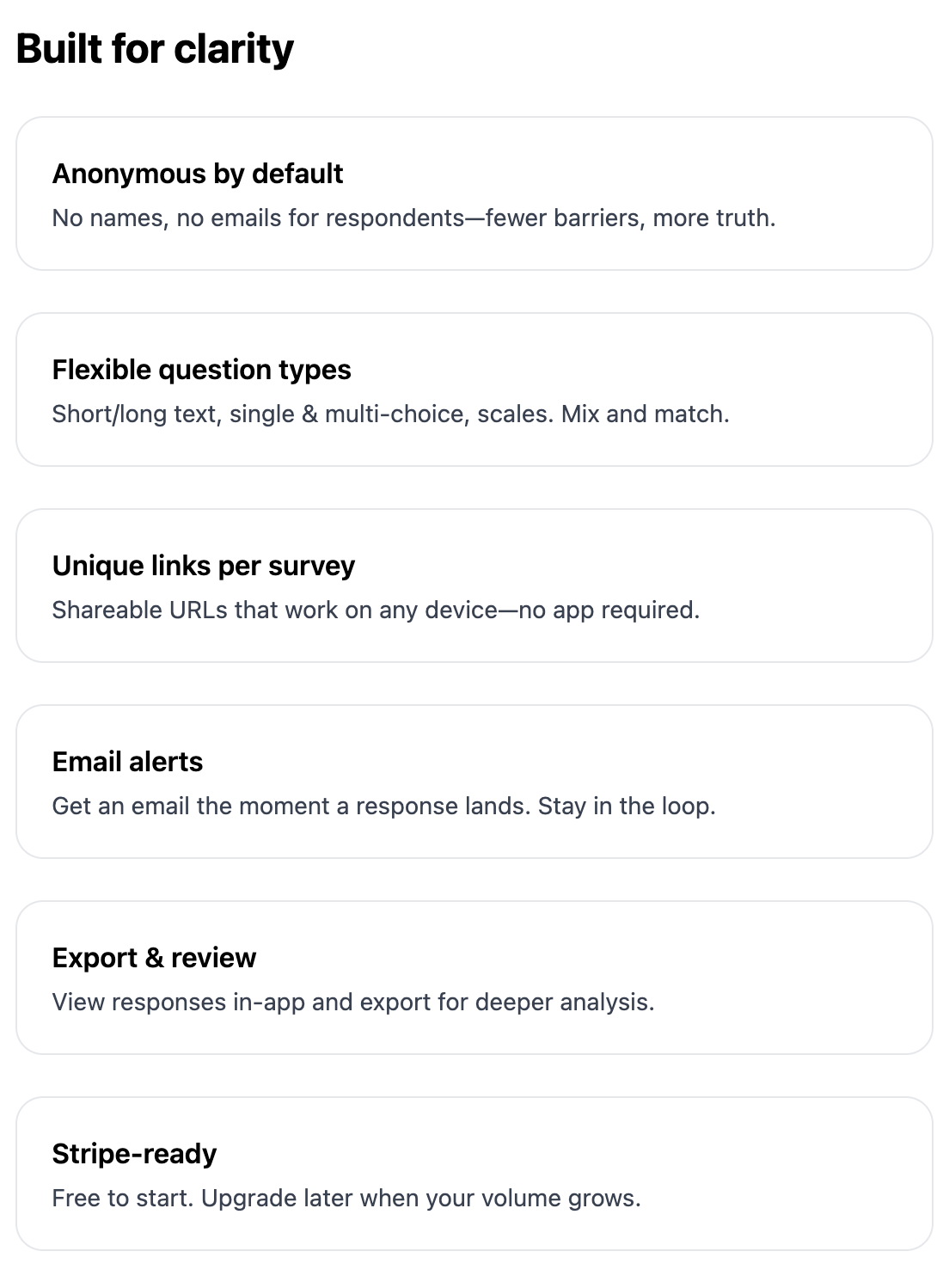 Annonibox - Anonymous Survey Platform - Screenshot 2 showing product features and functionality