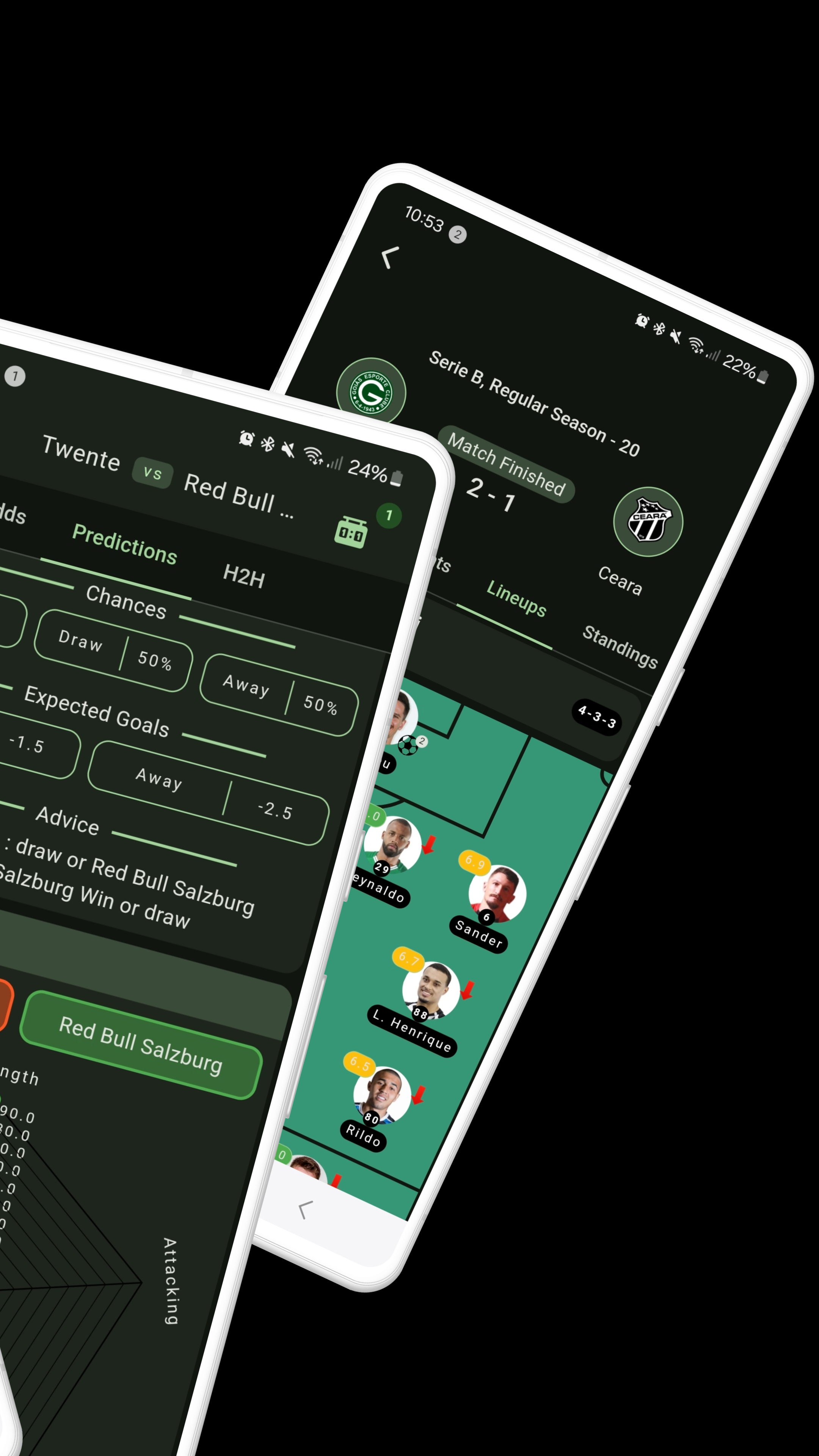 Application de football BetScore media 6