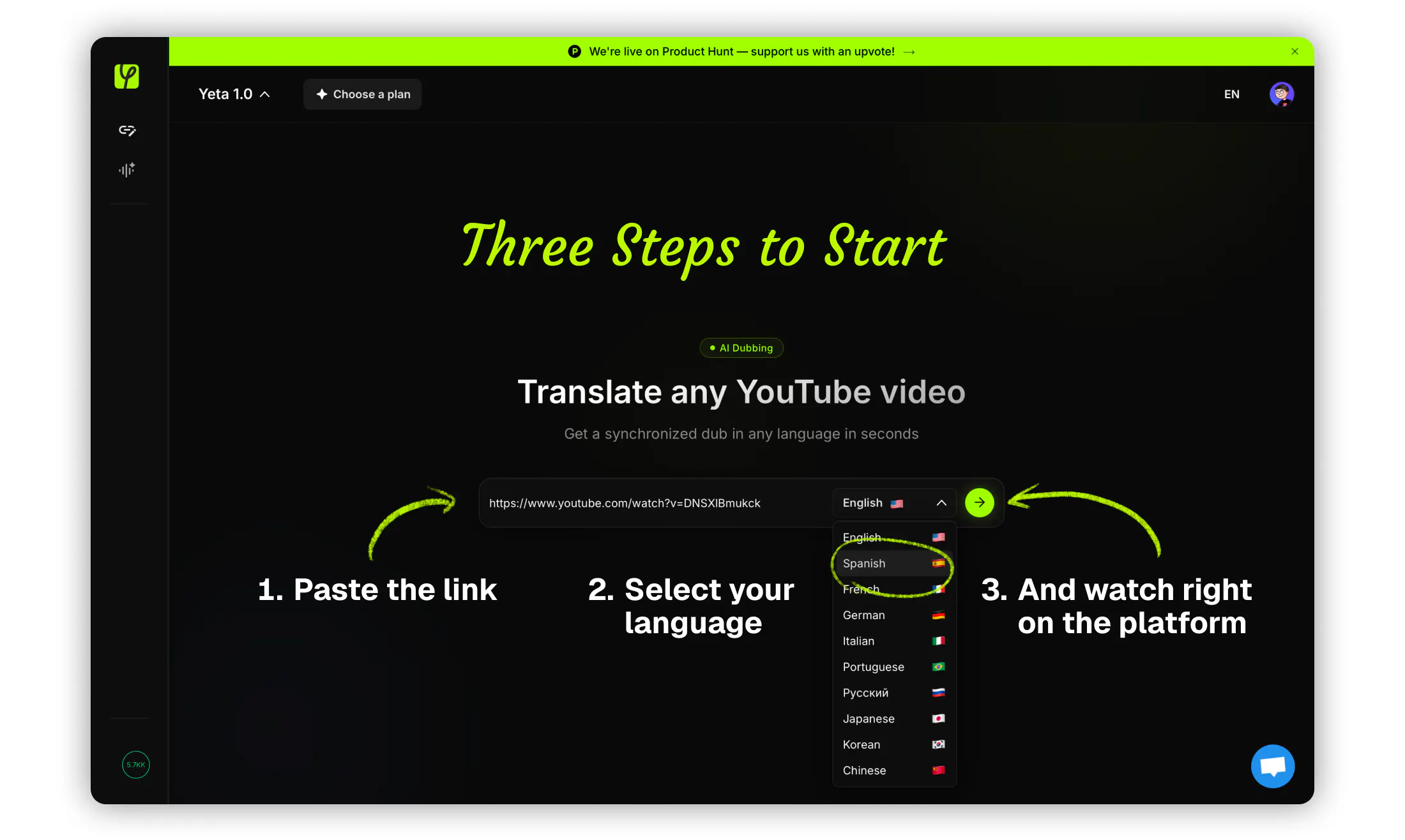 Yeta AI / YouTube Dubbing screenshot 2