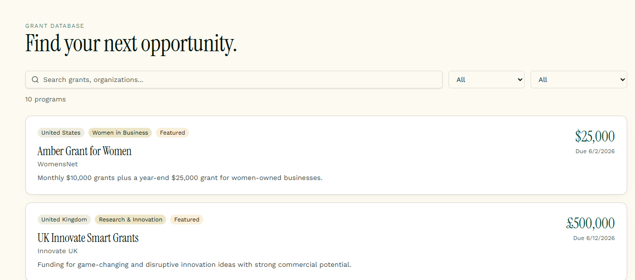 GrantVault  Where funding finds founders