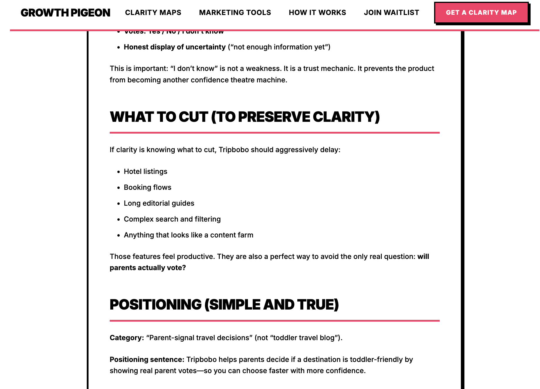 Growth Pigeon - Screenshot 2 showing product features and functionality