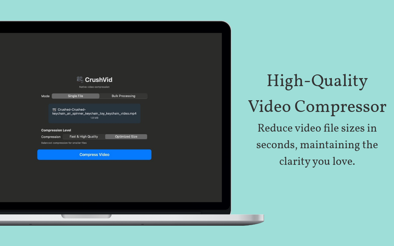 Média Compresseur Crushvid -video pour Mac - Compresser des vidéos sur Mac en quelques secondes 2