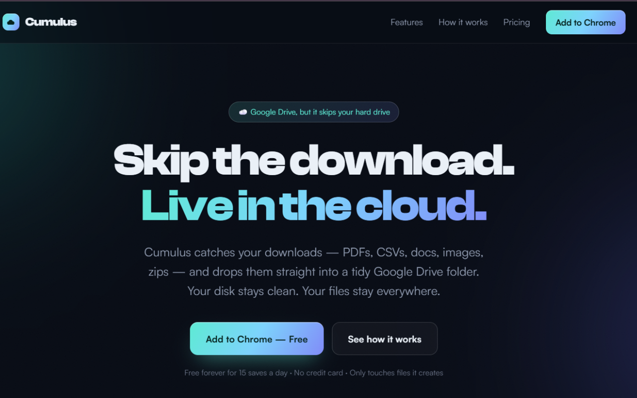Cumulus- Save direct to your cloud gallery image
