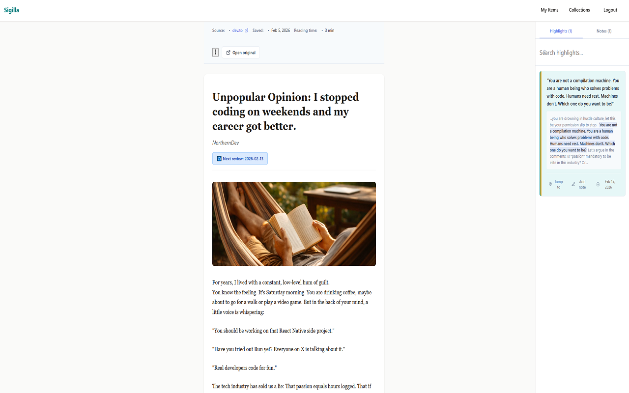 Sigilla - Main product screenshot demonstrating key features and user interface