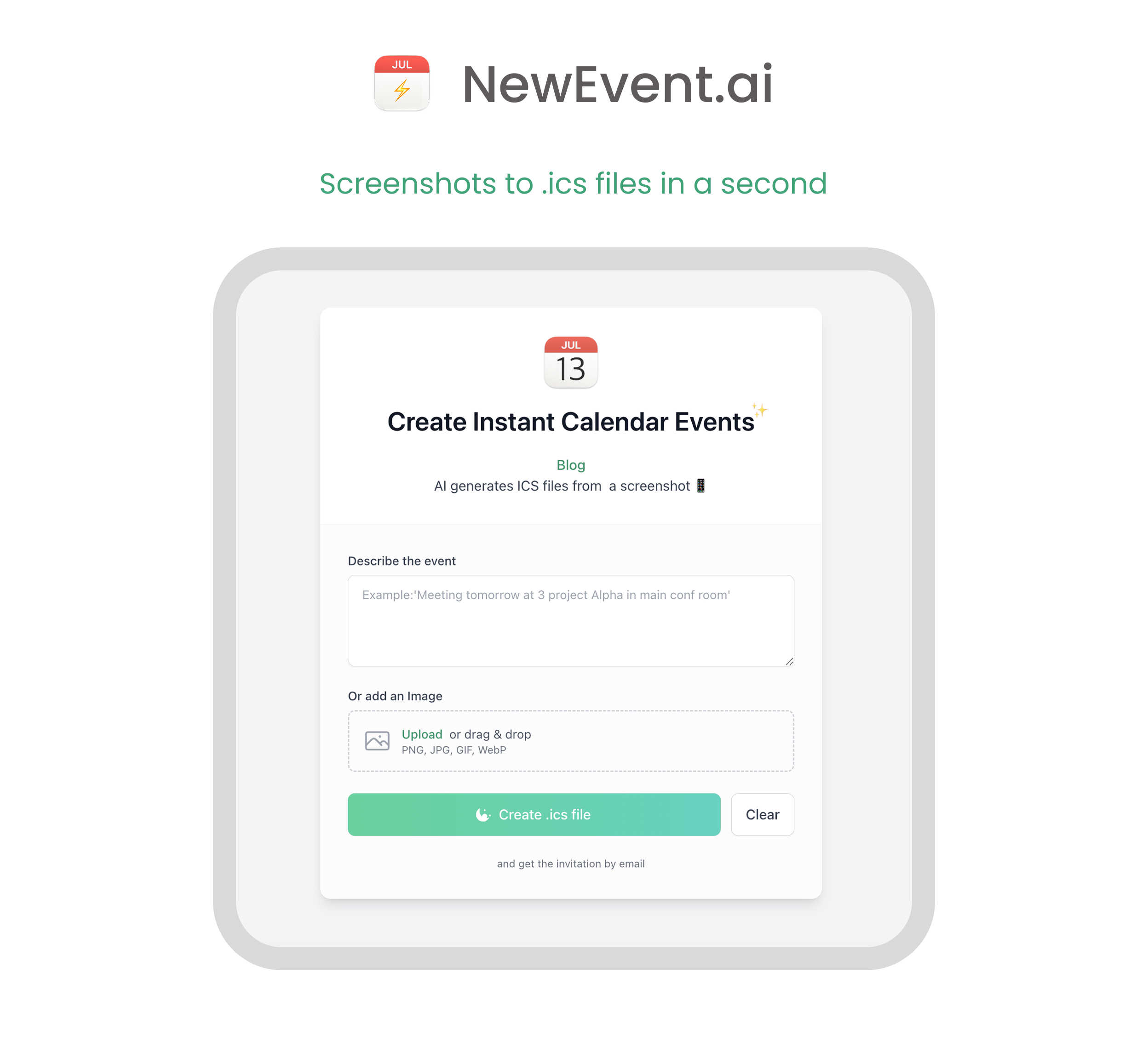 Newevent.ai 첫 번째 출시 - 스크린 샷, 텍스트에서 캘린더 이벤트를 즉시 추가하십시오 미디어 1