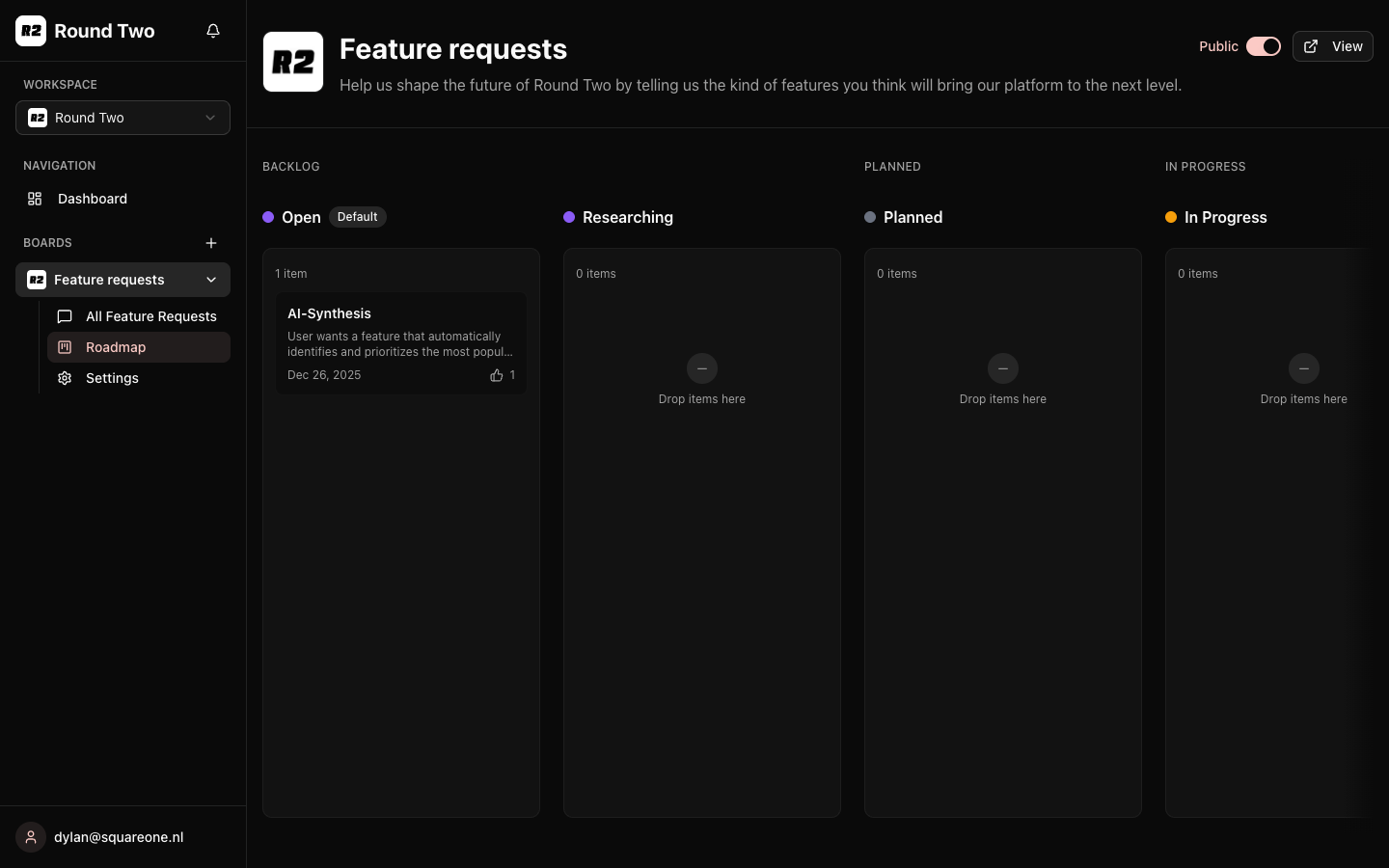 Round Two - Screenshot 4 showing product features and functionality