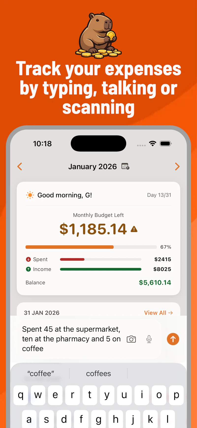 Capy: AI Expense Tracker screenshot 2