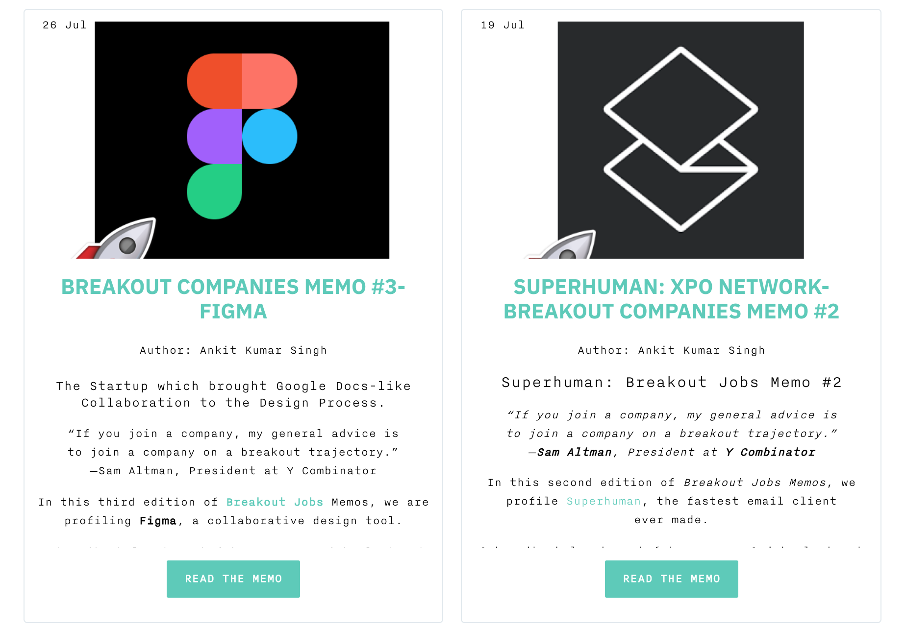 Breakout Startups Memos by Xpo.Network gallery image