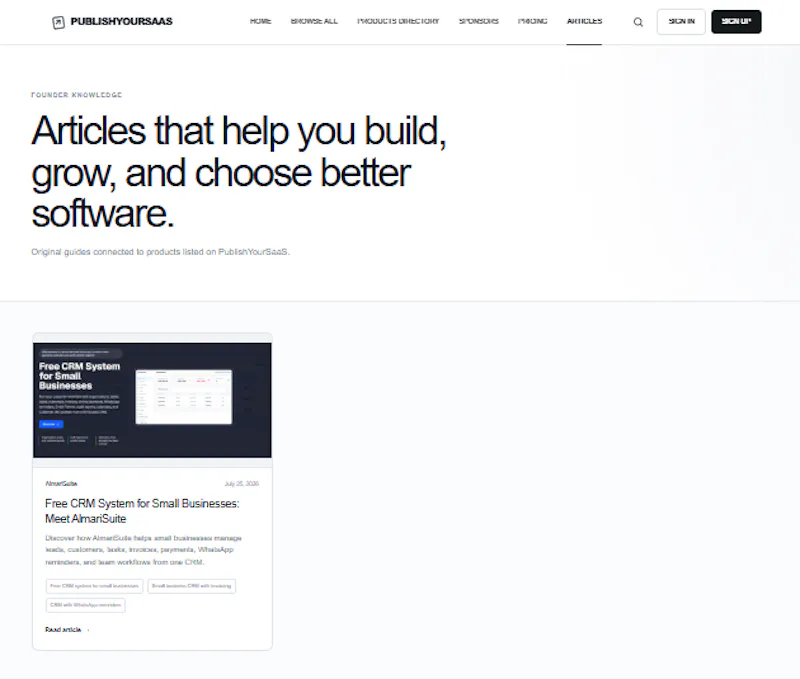 PublishYourSaaS — List Your SaaS Today! screenshot 3
