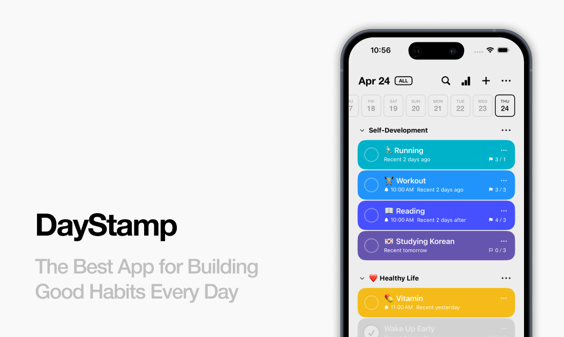 Daystamp - Die beste App zum Aufbau guter Gewohnheiten jeden Tag Medien 1