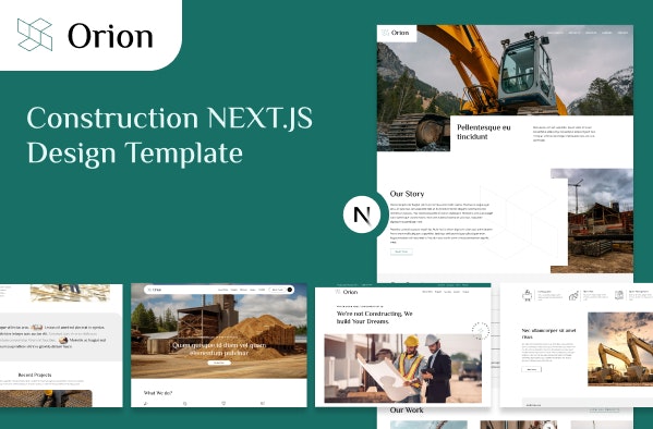 Шаблон строительного сайта next.js - Шаблон веб -сайта строительной компании Next.js медиа 1