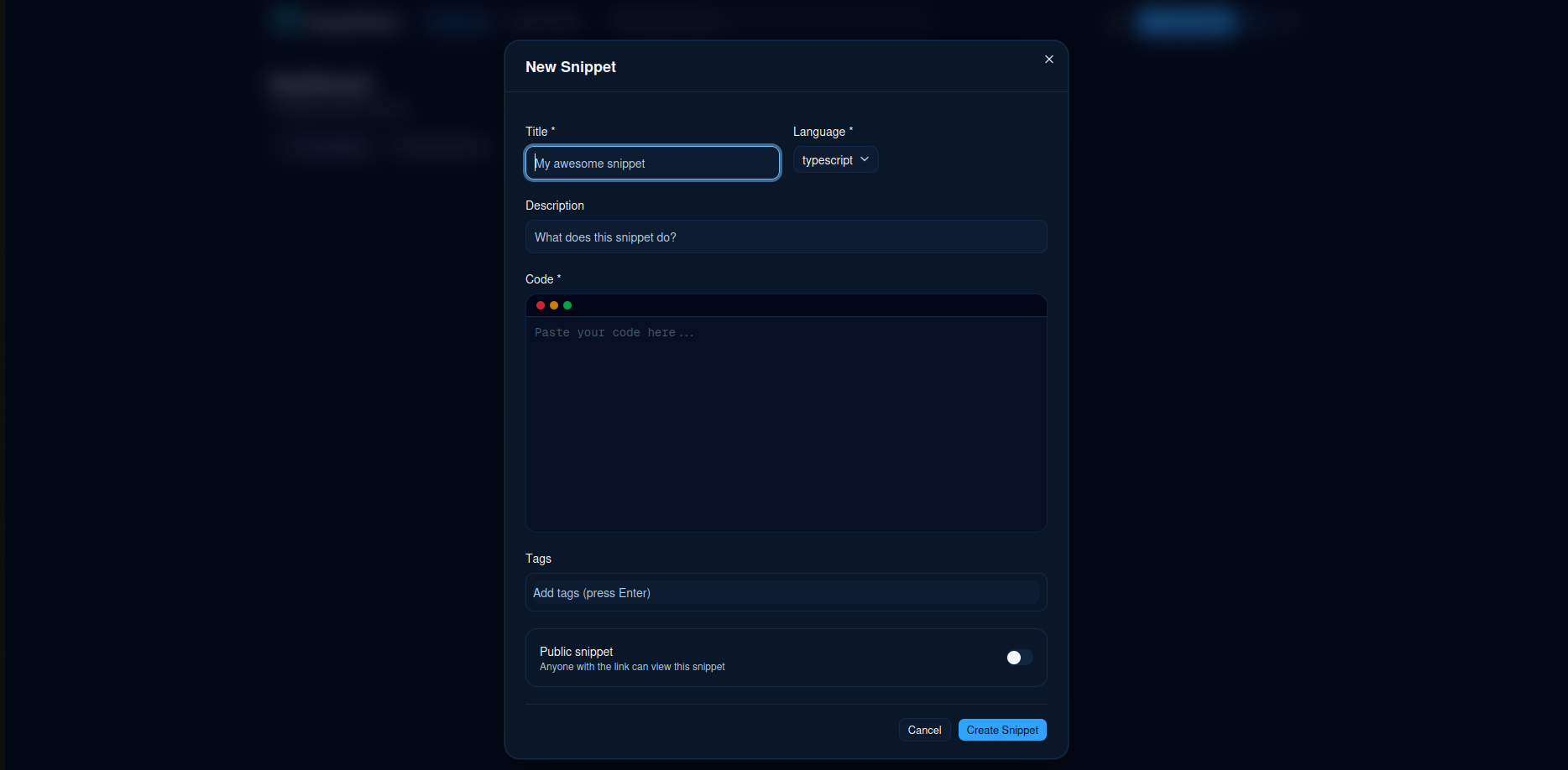 SnippetShare gallery image