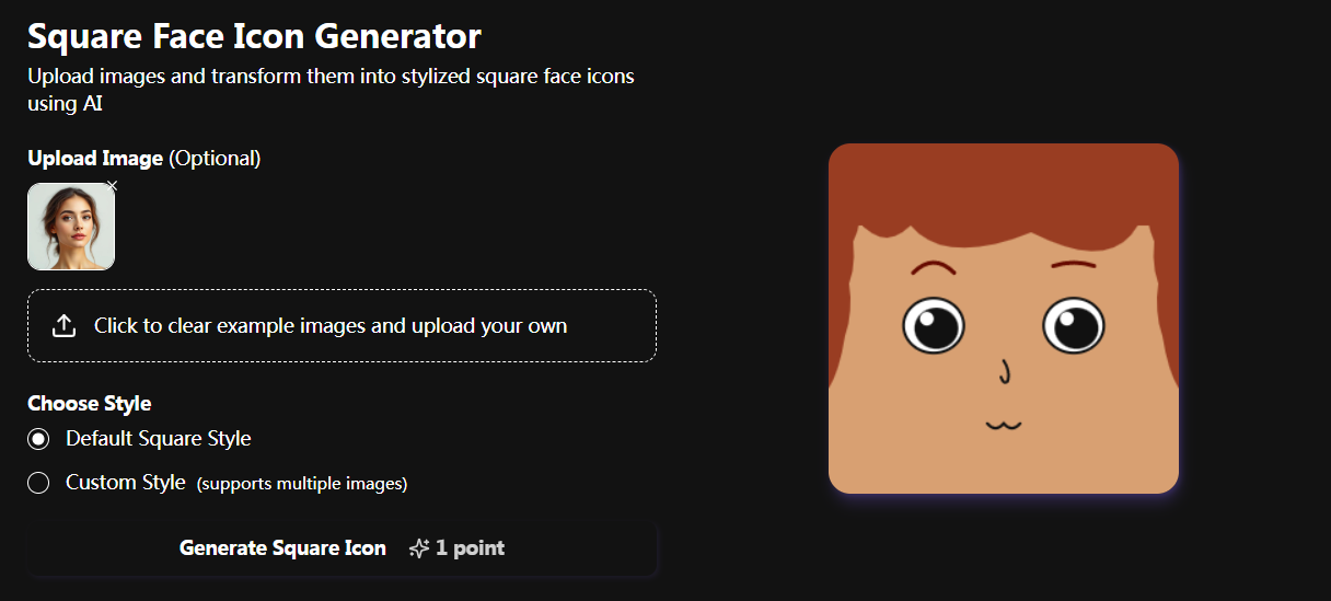 SquareFaceIconGenerator - Main product screenshot demonstrating key features and user interface