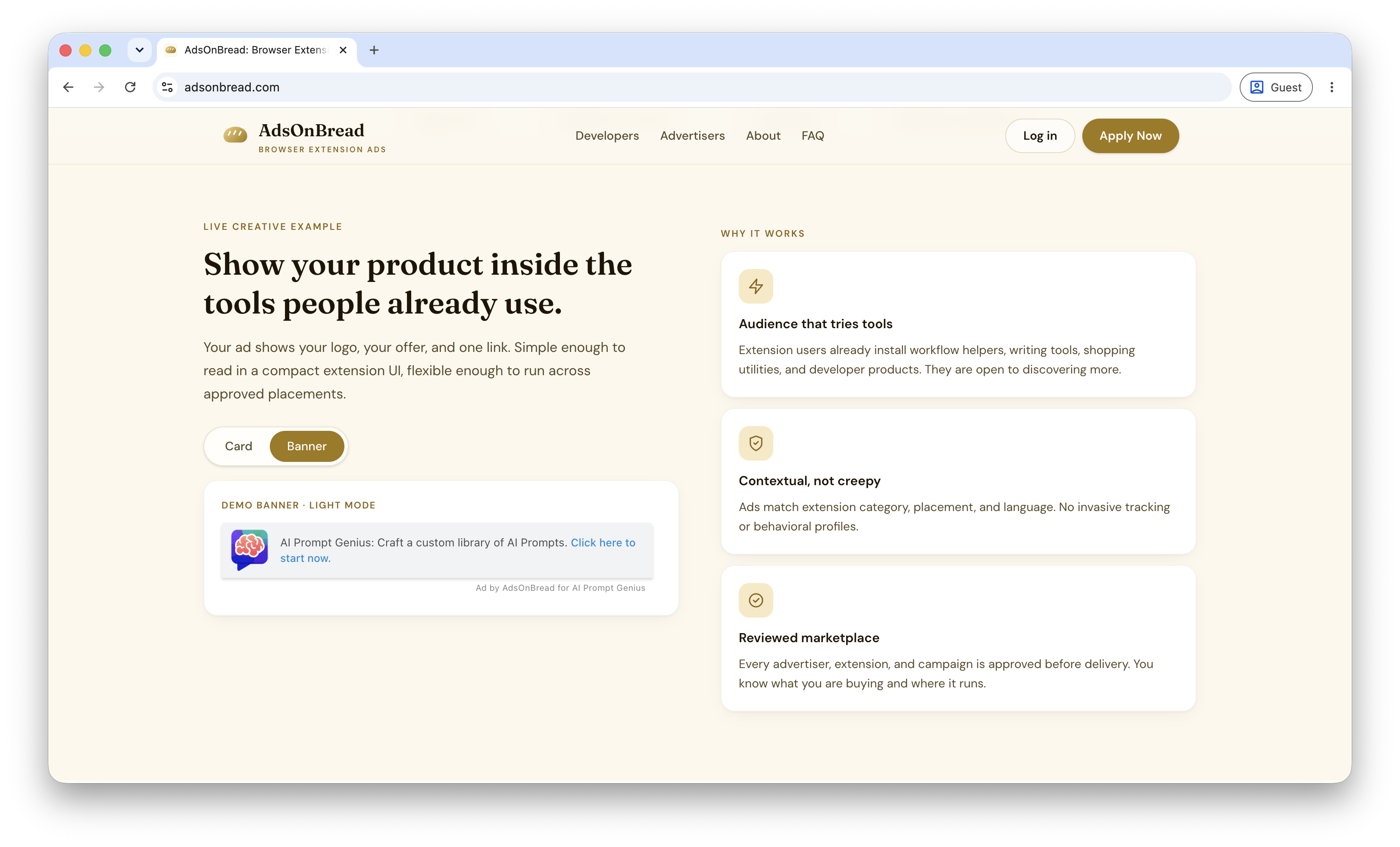 AdsOnBread - Browser Extension Ads gallery image