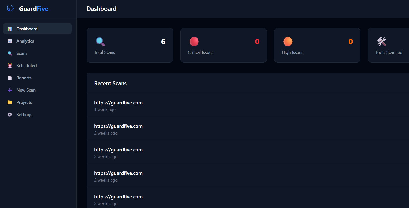 GuardFive - Screenshot 2 showing product features and functionality