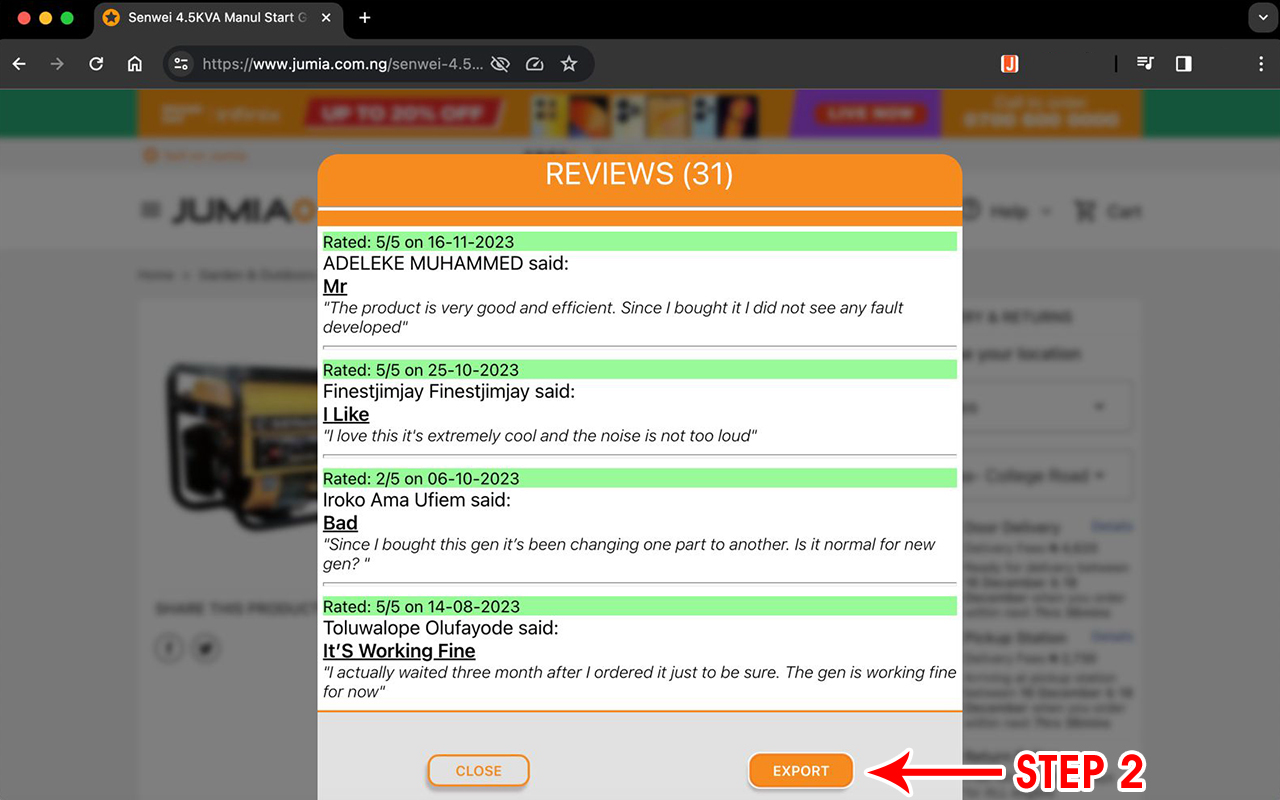 Jumia Revorts Extractor для Chrome media 4