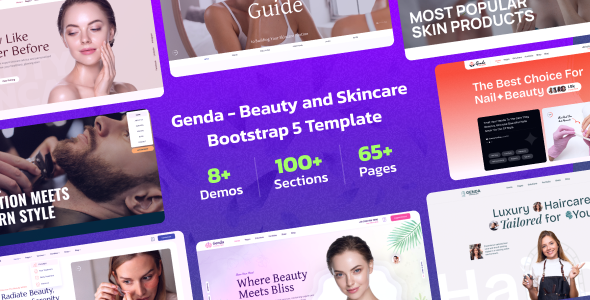 genda |美容与护肤网站 - 优雅的Bootstrap模板，用于美容和护肤品牌媒体1