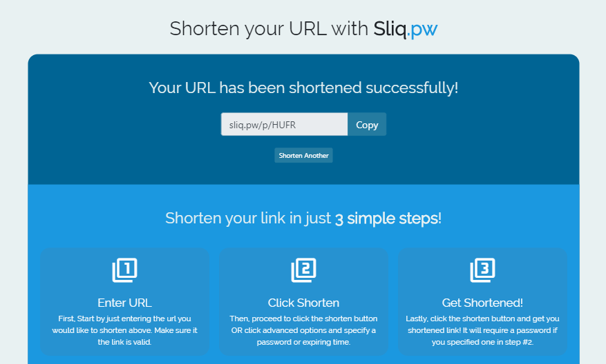 Sliq.pw Advanced URL Shortener gallery image