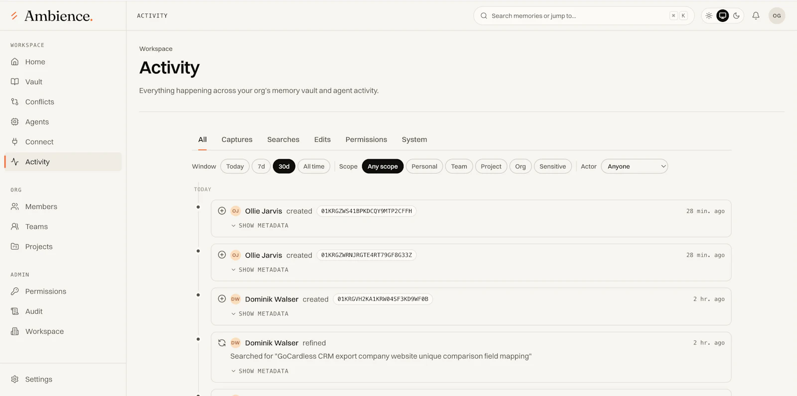 Ambience: Institutional Context Layer screenshot 2