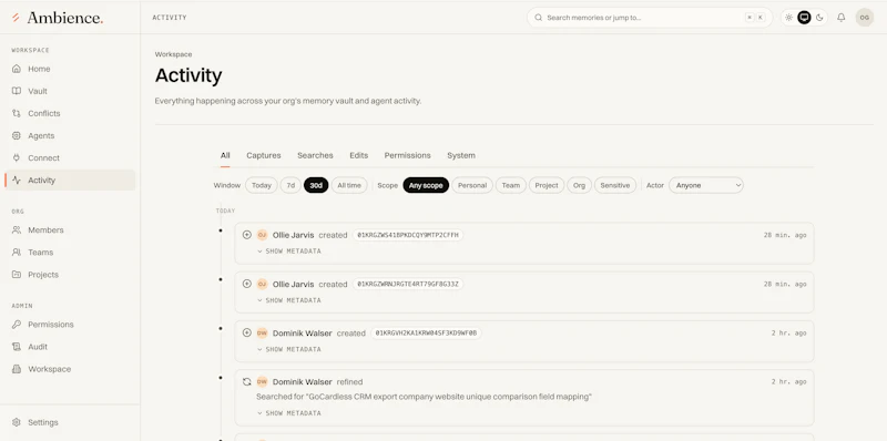 Ambience: Institutional Context Layer screenshot 2