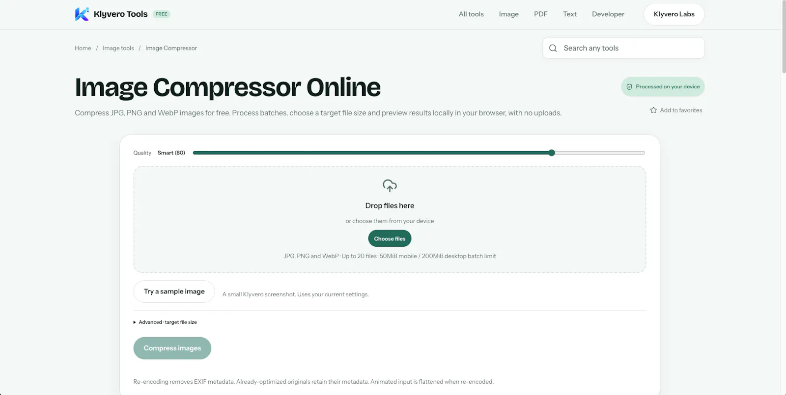 Klyvero Image Compressor screenshot 2