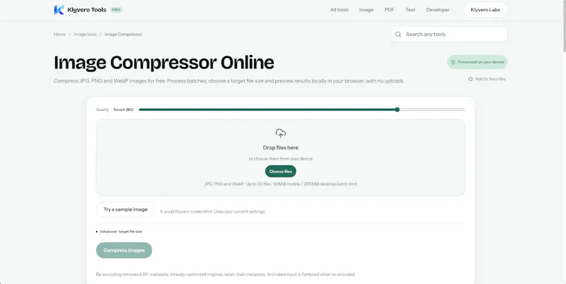 Klyvero Image Compressor screenshot 2