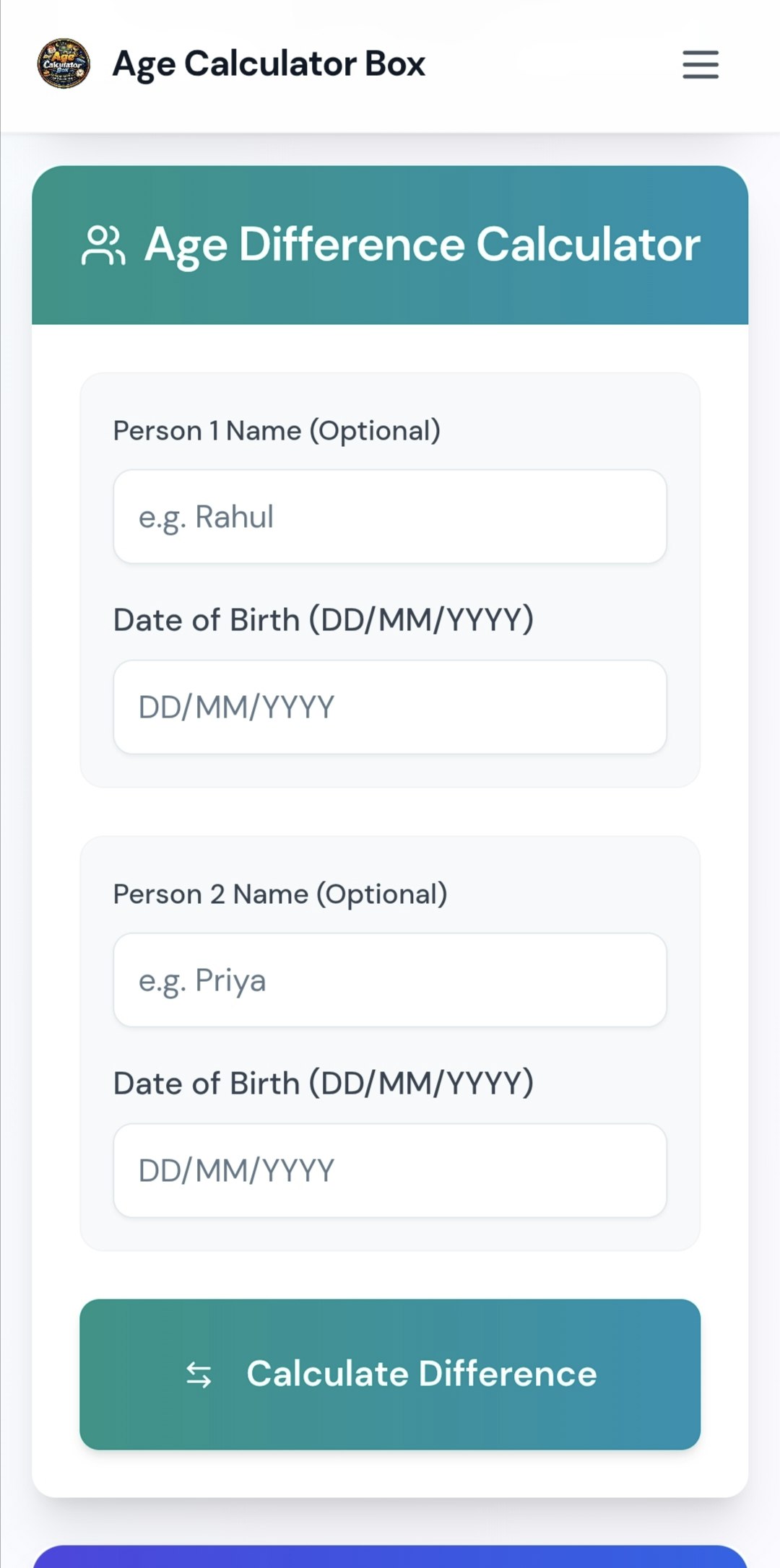 Age Calculator Box  gallery image