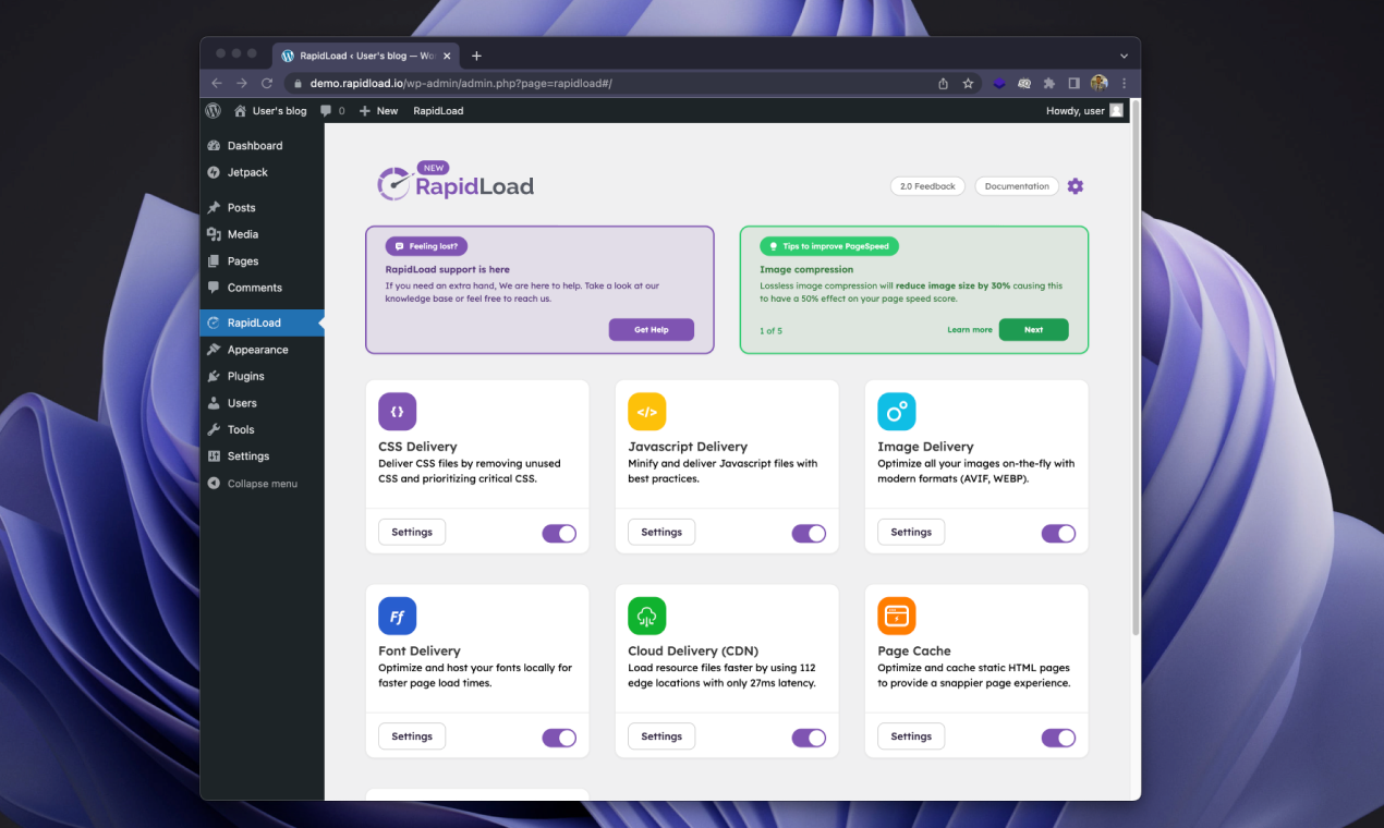Rapidload 2.0 - 브레이크 넥 페이지 속도 잠금 해제 (WordPress 용) 미디어 1