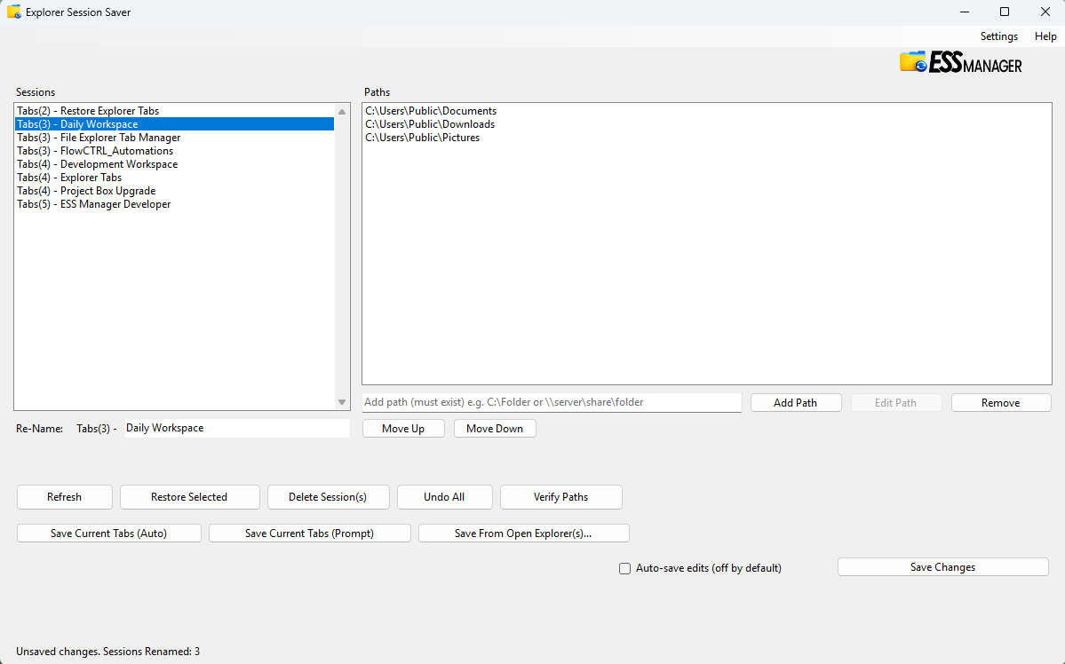 Explorer Session Saver gallery image