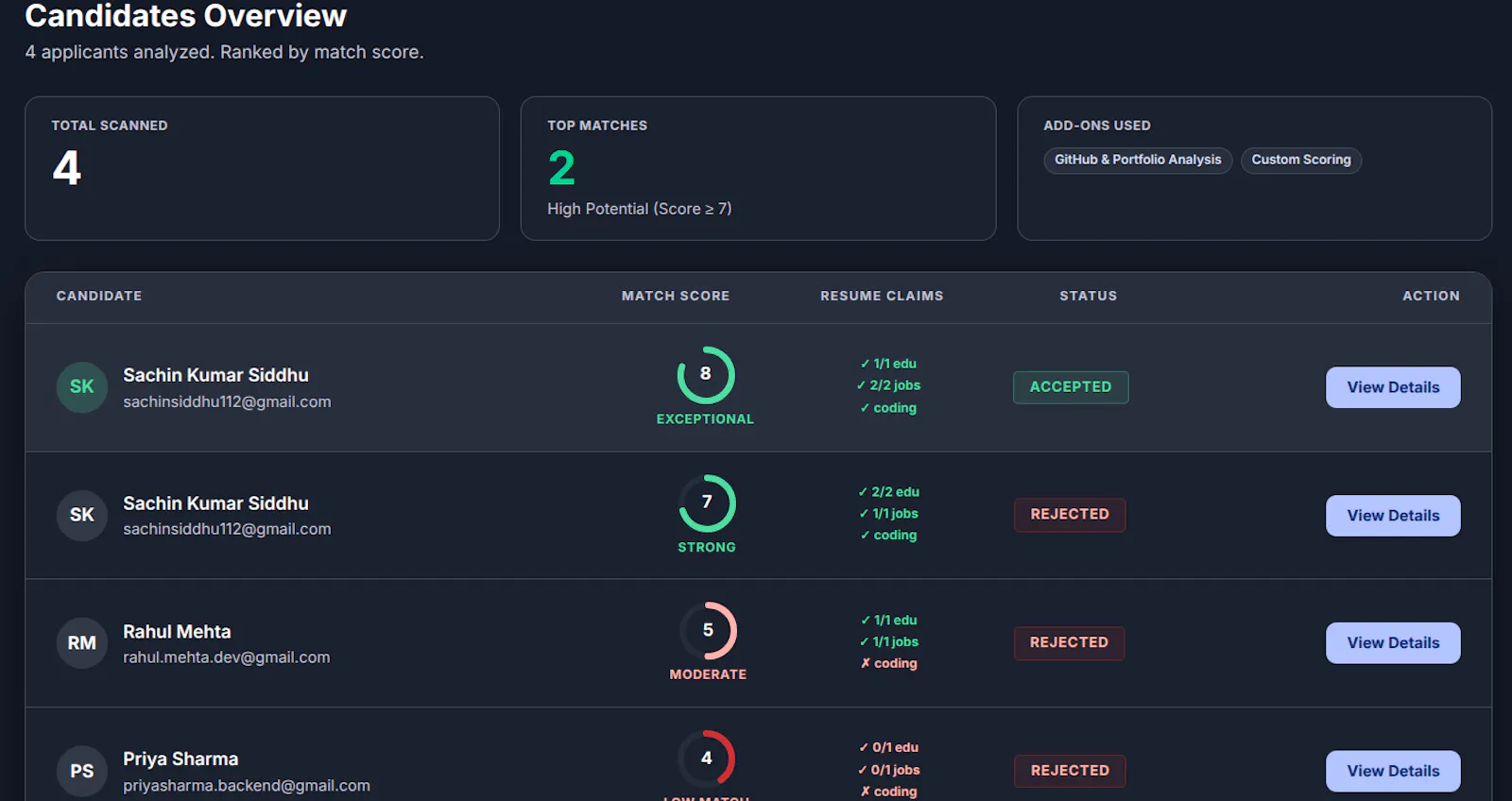 Resume Screener by Agents-Kart screenshot 3