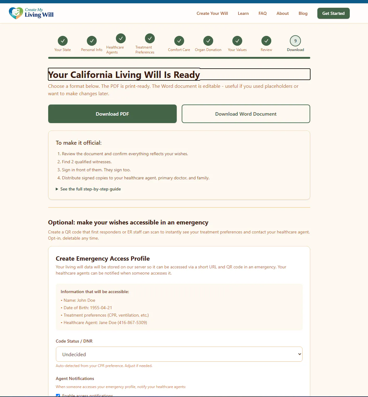 Create My Living Will gallery image