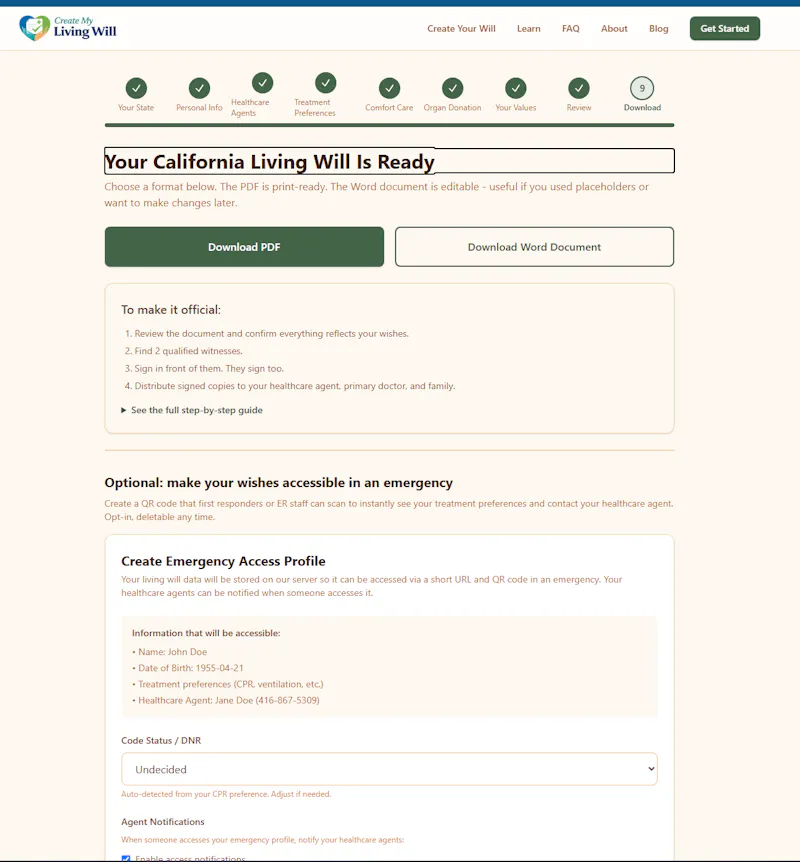 Create My Living Will screenshot 4