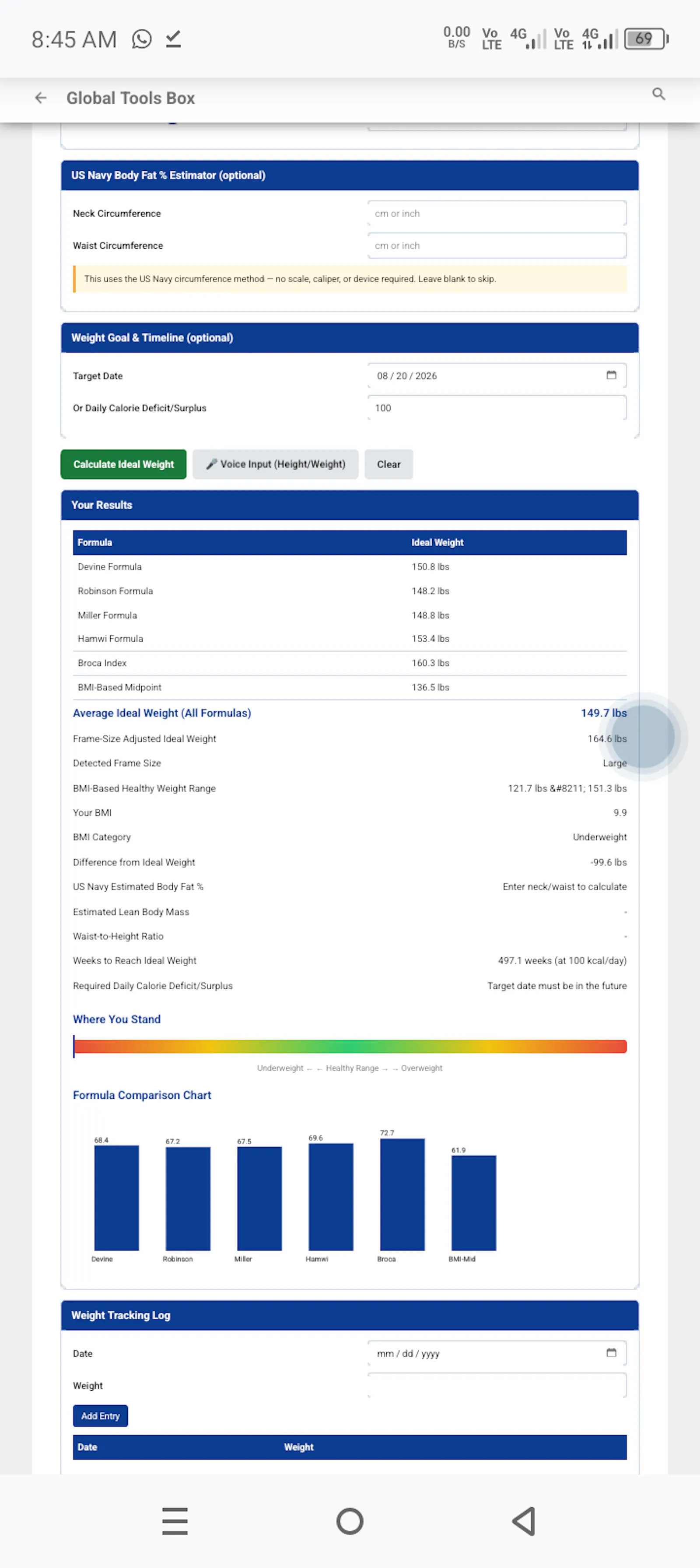 Ideal Weight Calculator screenshot 4