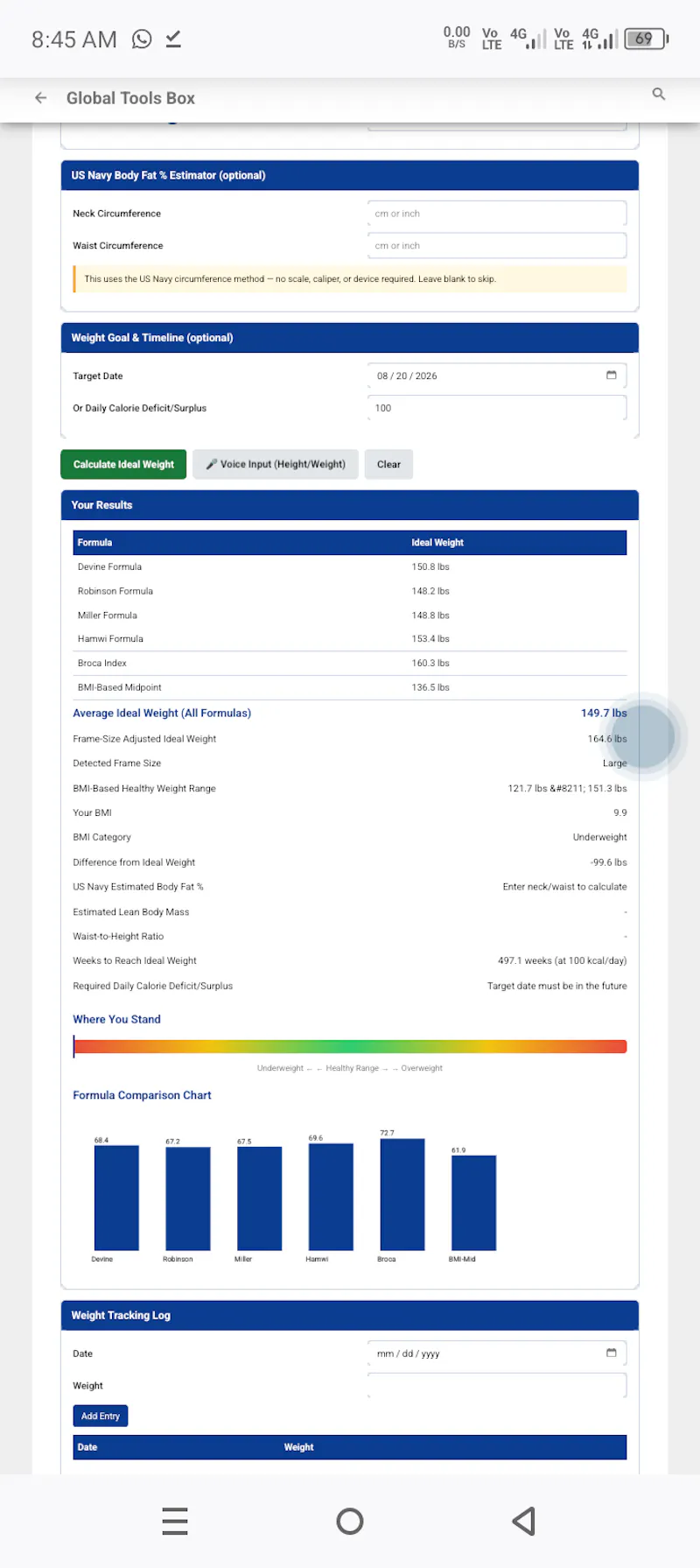 Ideal Weight Calculator screenshot 4